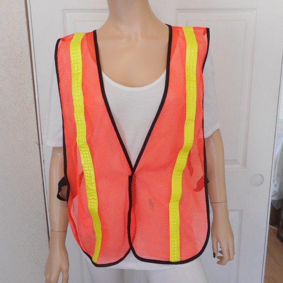 Set of 3 Safety Vests Orange Mesh - Picture 4 of 9